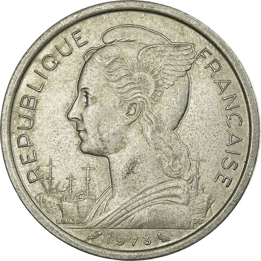 Coin, Réunion, 2 Francs, 1973, VF(30-35), Aluminum, KM:8