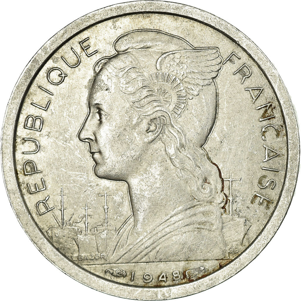 Coin, Réunion, Franc, 1948, VF(30-35), Aluminum, KM:6.1
