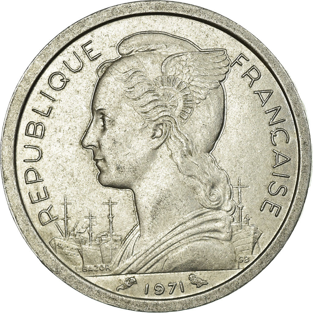 Coin, Réunion, Franc, 1971, EF(40-45), Aluminum, KM:6.1