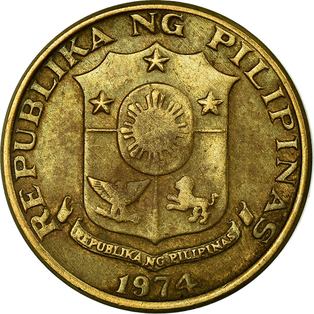 Coin, Philippines, 5 Sentimos, 1974, VF(30-35), Brass, KM:197