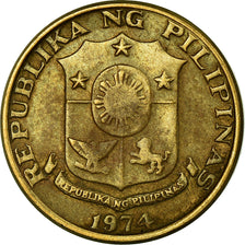 Coin, Philippines, 5 Sentimos, 1974, VF(30-35), Brass, KM:197