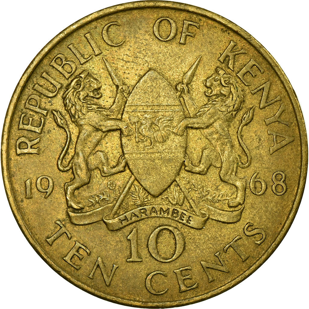 Coin, Kenya, 10 Cents, 1968, VF(30-35), Nickel-brass, KM:2