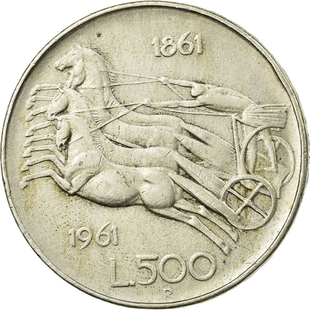 Coin, Italy, 500 Lire, 1961, Rome, EF(40-45), Silver, KM:99
