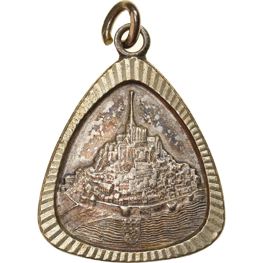 France, Médaille, Mont Saint Michel, Archange, TTB+, Silvered bronze