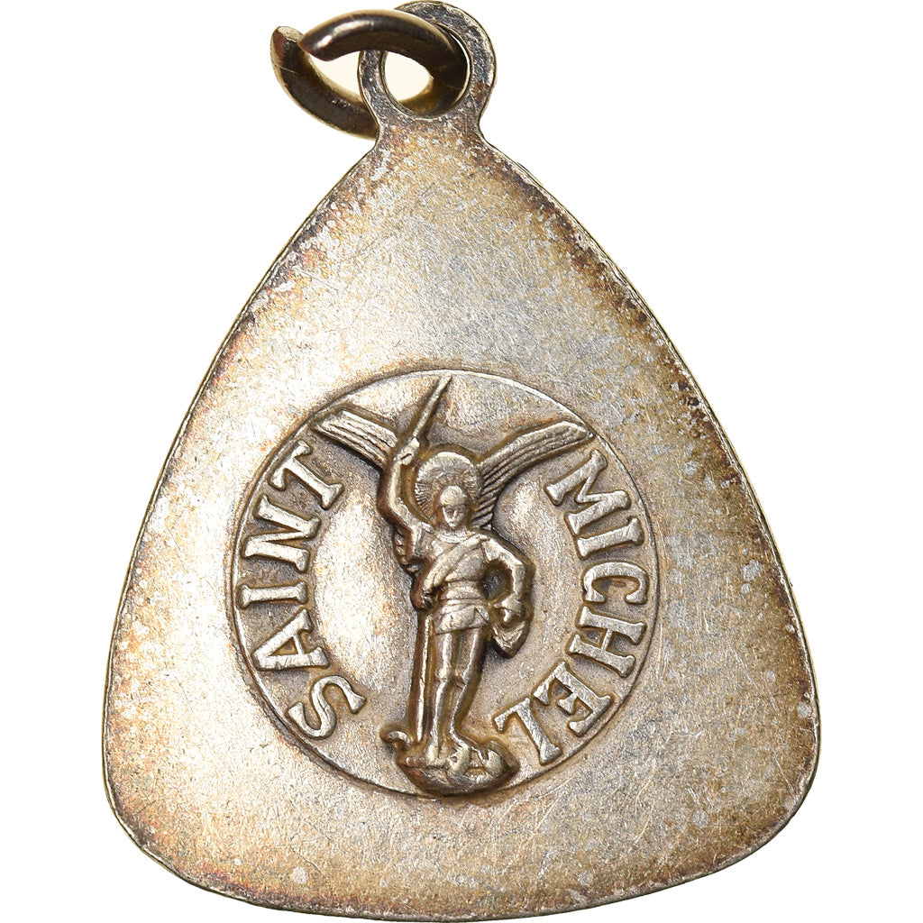 France, Médaille, Mont Saint Michel, Archange, TTB+, Silvered bronze
