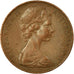 Moeda, Austrália, Elizabeth II, 2 Cents, 1971, Melbourne, VF(30-35), Bronze