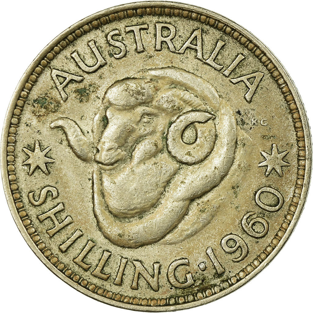 Coin, Australia, Elizabeth II, Shilling, 1960, Melbourne, VF(20-25), Silver