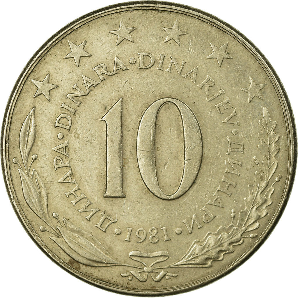 Monnaie, Yougoslavie, 10 Dinara, 1981, TB+, Copper-nickel, KM:62