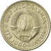 Moneda, Yugoslavia, 2 Dinara, 1977, Melbourne, BC+, Cobre - níquel - cinc