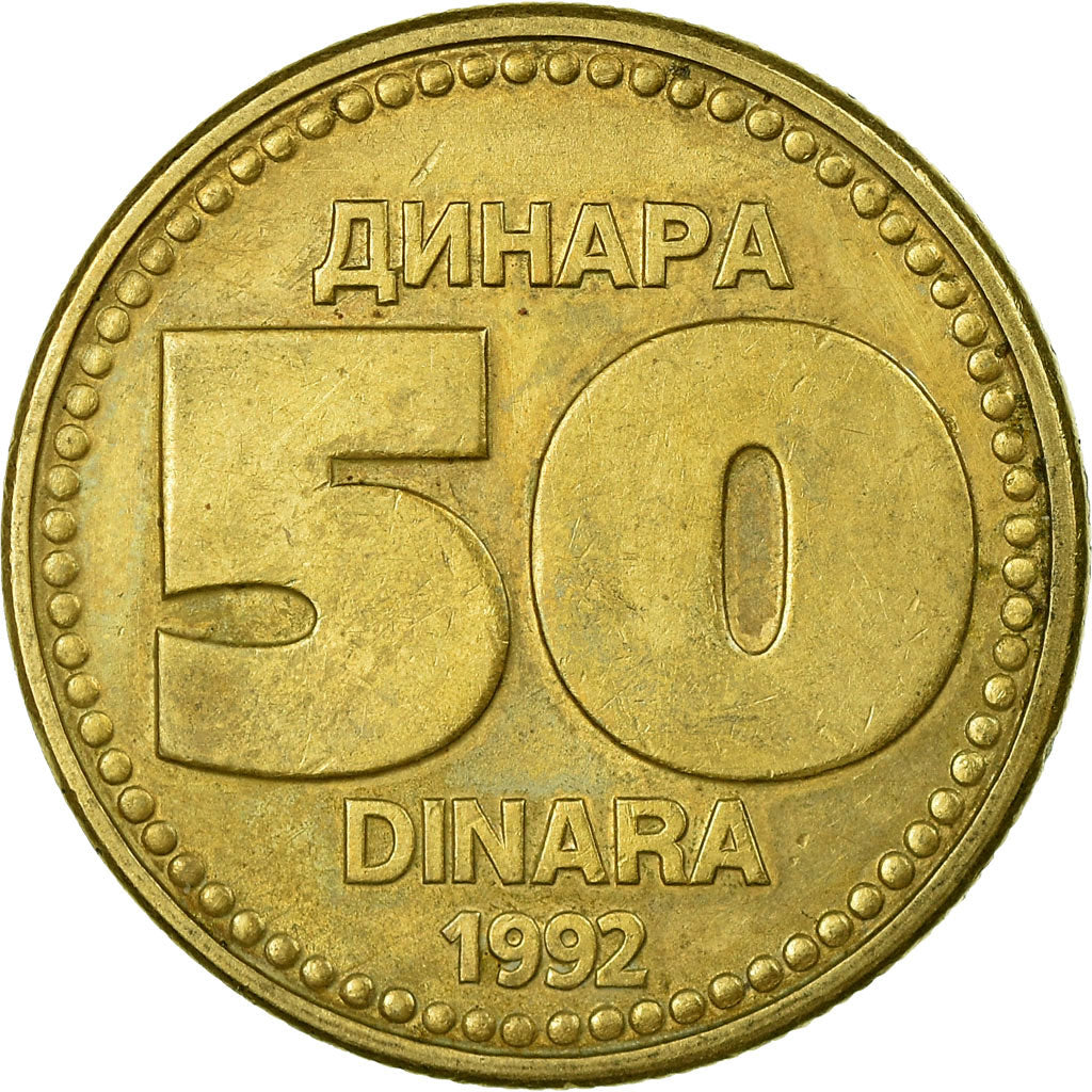 Monnaie, Yougoslavie, 50 Dinara, 1992, TB+, Copper-Nickel-Zinc, KM:153