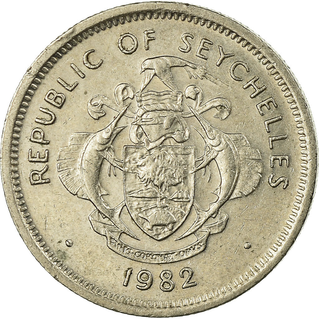 Moneda, Seychelles, 25 Cents, 1982, British Royal Mint, BC+, Cobre - níquel