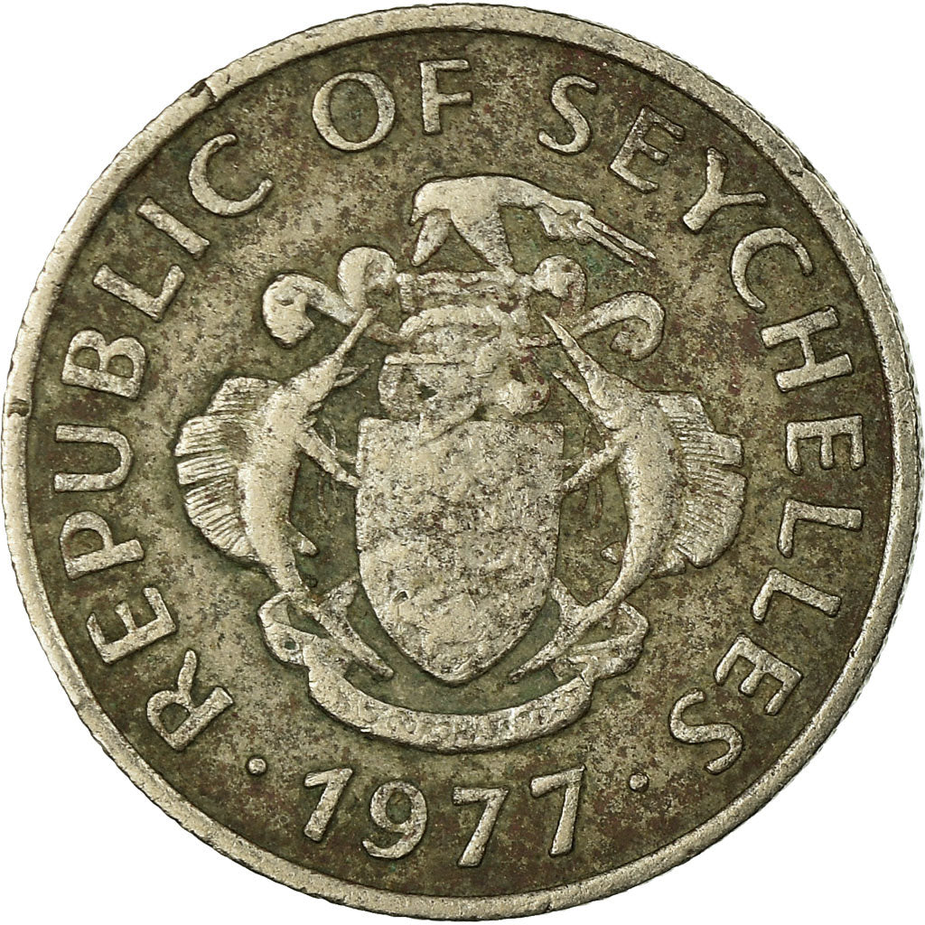 Munten, Seychellen, 25 Cents, 1977, British Royal Mint, FR, Copper-nickel, KM:33