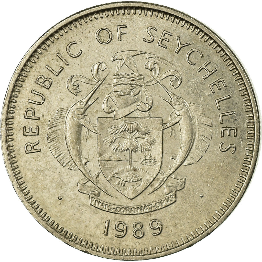 Coin, Seychelles, 25 Cents, 1989, British Royal Mint, VF(30-35), Copper-nickel