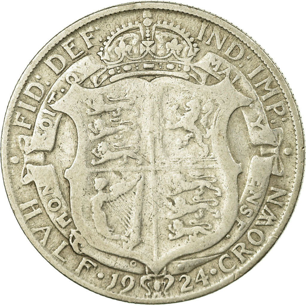 Coin, Great Britain, George V, 1/2 Crown, 1924, VF(30-35), Silver, KM:818.2