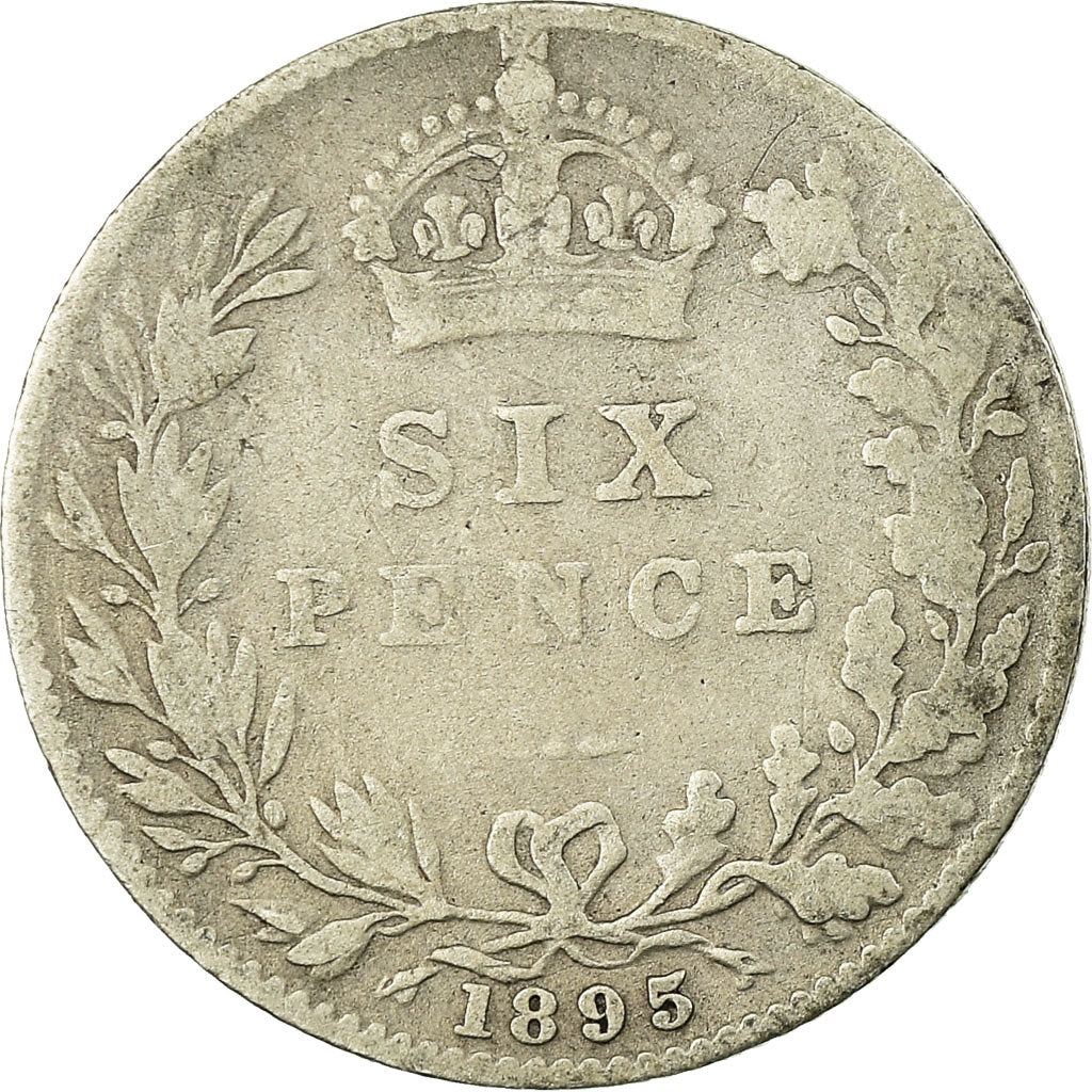 Coin, Great Britain, Victoria, 6 Pence, 1895, VF(30-35), Silver, KM:779