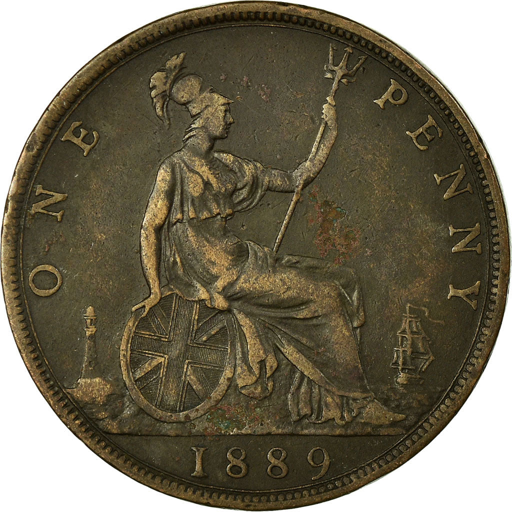 Coin, Great Britain, Victoria, Penny, 1889, VF(30-35), Bronze, KM:755