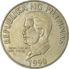Coin, Philippines, 50 Sentimos, 1990, EF(40-45), Copper-nickel, KM:242.1