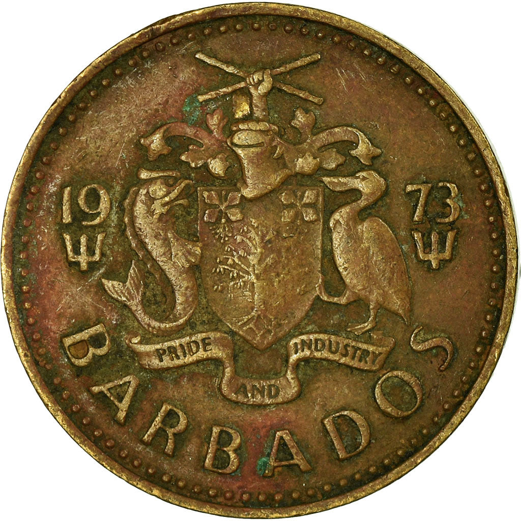 Moeda, Barbados, 5 Cents, 1973, Franklin Mint, VF(30-35), Latão, KM:11