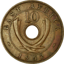 Munten, OOST AFRIKA, George VI, 10 Cents, 1952, FR+, Bronze, KM:34