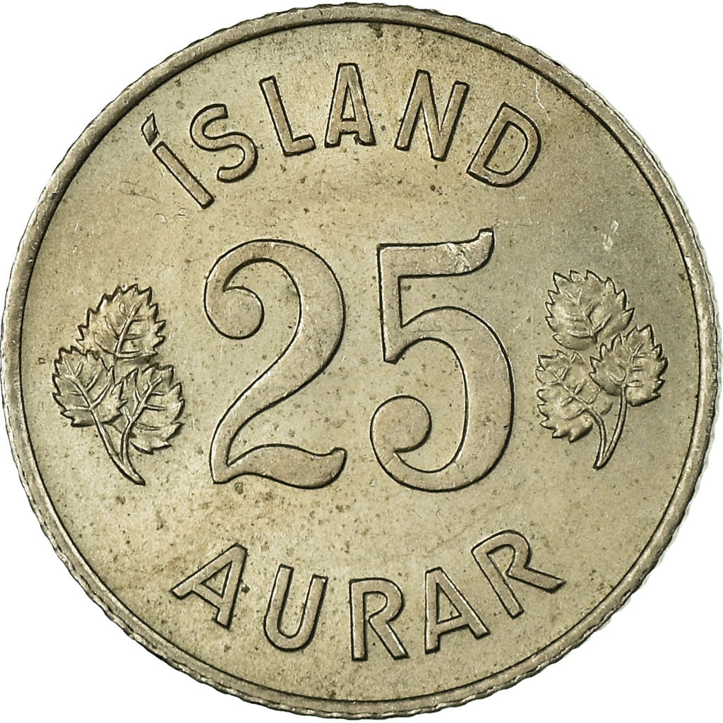 Coin, Iceland, 25 Aurar, 1959, EF(40-45), Copper-nickel, KM:11