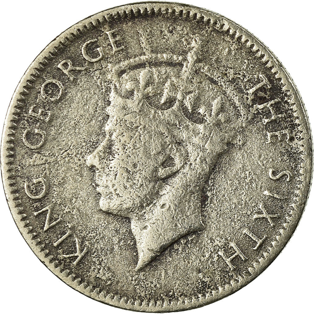 Coin, Mauritius, George VI, 1/4 Rupee, 1950, VF(30-35), Copper-nickel, KM:27