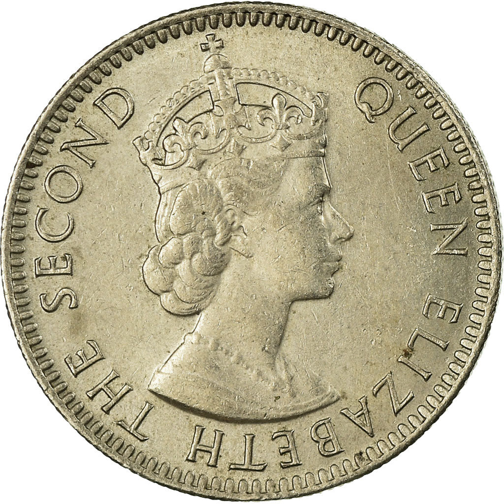 Coin, Mauritius, Elizabeth II, 1/4 Rupee, 1964, EF(40-45), Copper-nickel, KM:36