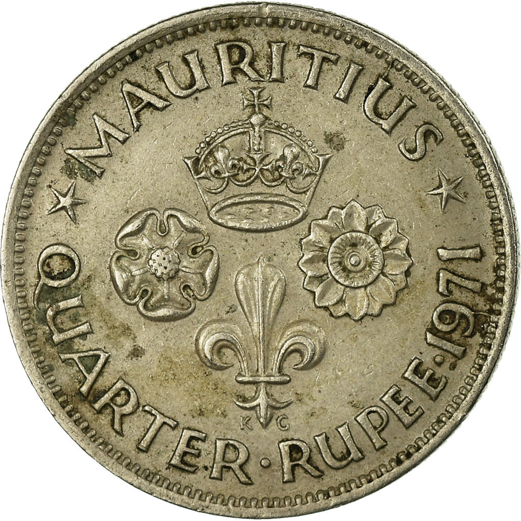 Moneta, Mauritius, Elizabeth II, 1/4 Rupee, 1971, VF(30-35), Miedź-Nikiel