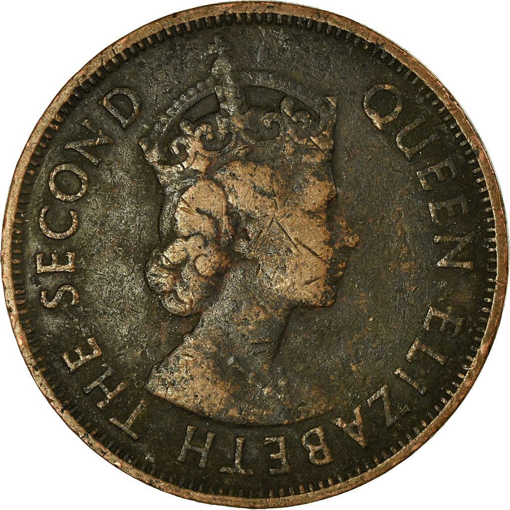 Coin, Mauritius, Elizabeth II, 5 Cents, 1963, VF(20-25), Bronze, KM:34
