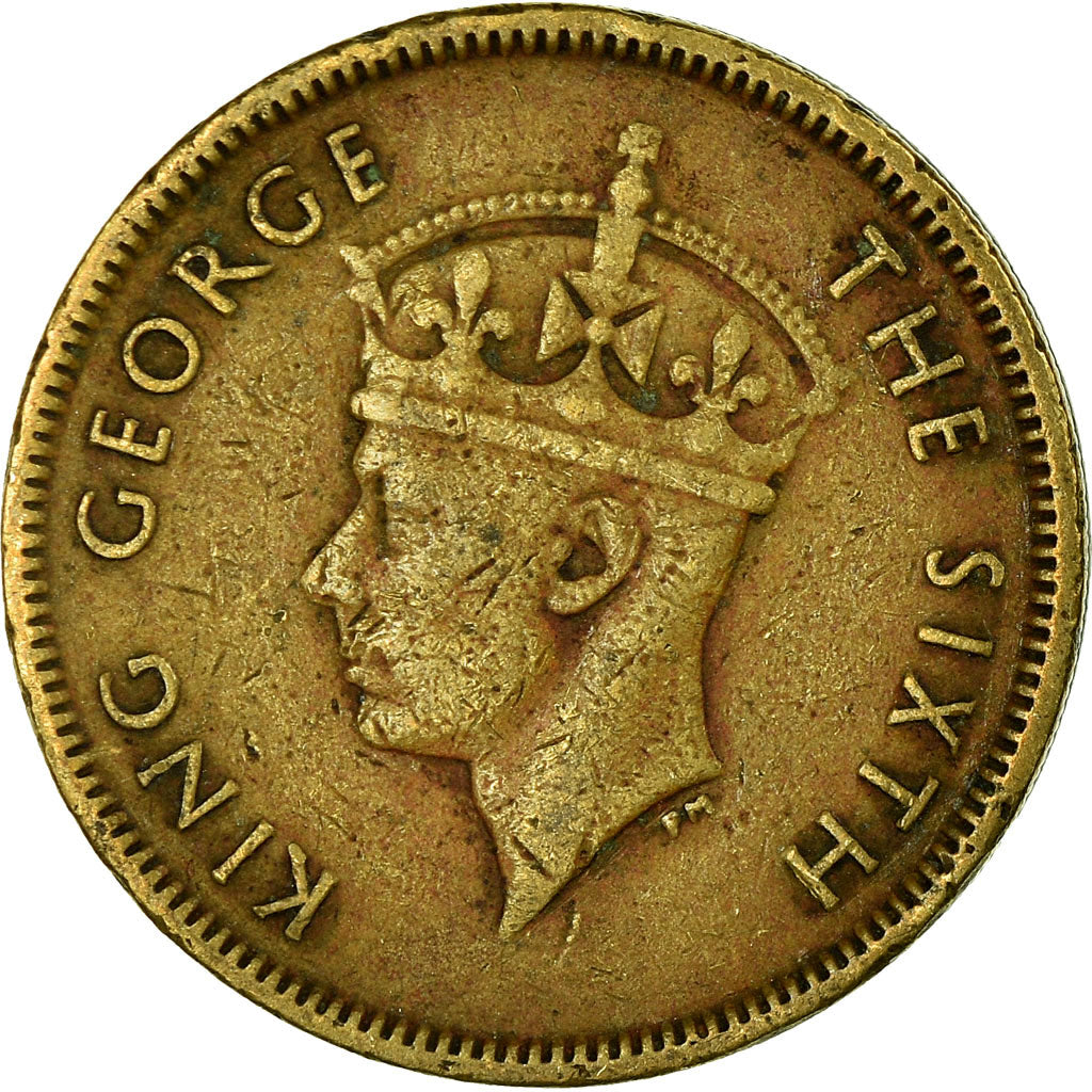 Coin, Hong Kong, George VI, 10 Cents, 1949, VF(30-35), Nickel-brass, KM:25