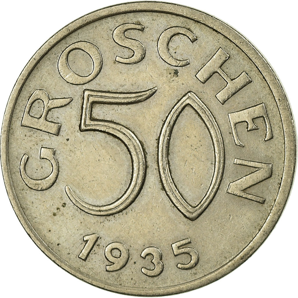 Coin, Austria, 50 Groschen, 1935, EF(40-45), Copper-nickel, KM:2854