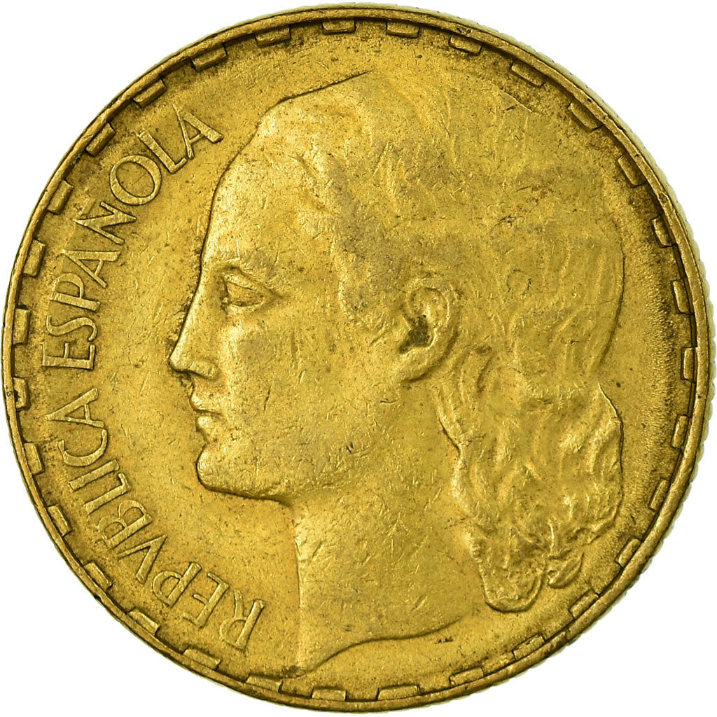 Coin, Spain, Peseta, 1937, VF(30-35), Brass, KM:755
