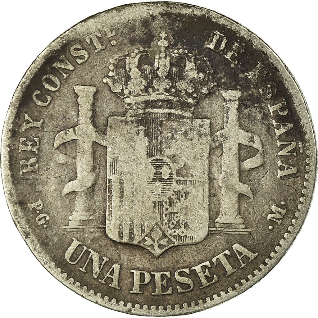 Coin, Spain, Alfonso XIII, Peseta, 1891, Madrid, VF(20-25), Silver, KM:691