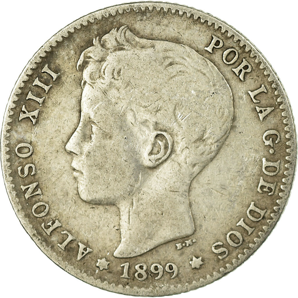 Monnaie, Espagne, Alfonso XIII, Peseta, 1899, Madrid, TB+, Argent, KM:706