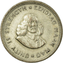Moneda, Sudáfrica, 5 Cents, 1961, BC+, Plata, KM:59