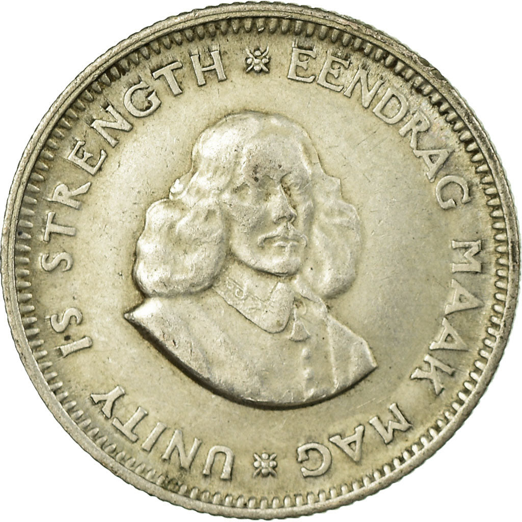 Coin, South Africa, 5 Cents, 1964, EF(40-45), Silver, KM:59