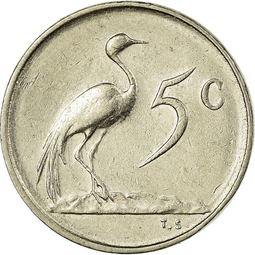 Moneda, Sudáfrica, 5 Cents, 1977, MBC, Níquel, KM:84