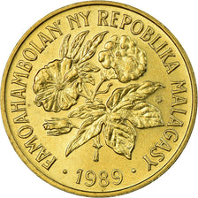 Moneda, Madagascar, 20 Francs, 4 Ariary, 1989, Paris, MBC, Aluminio - bronce