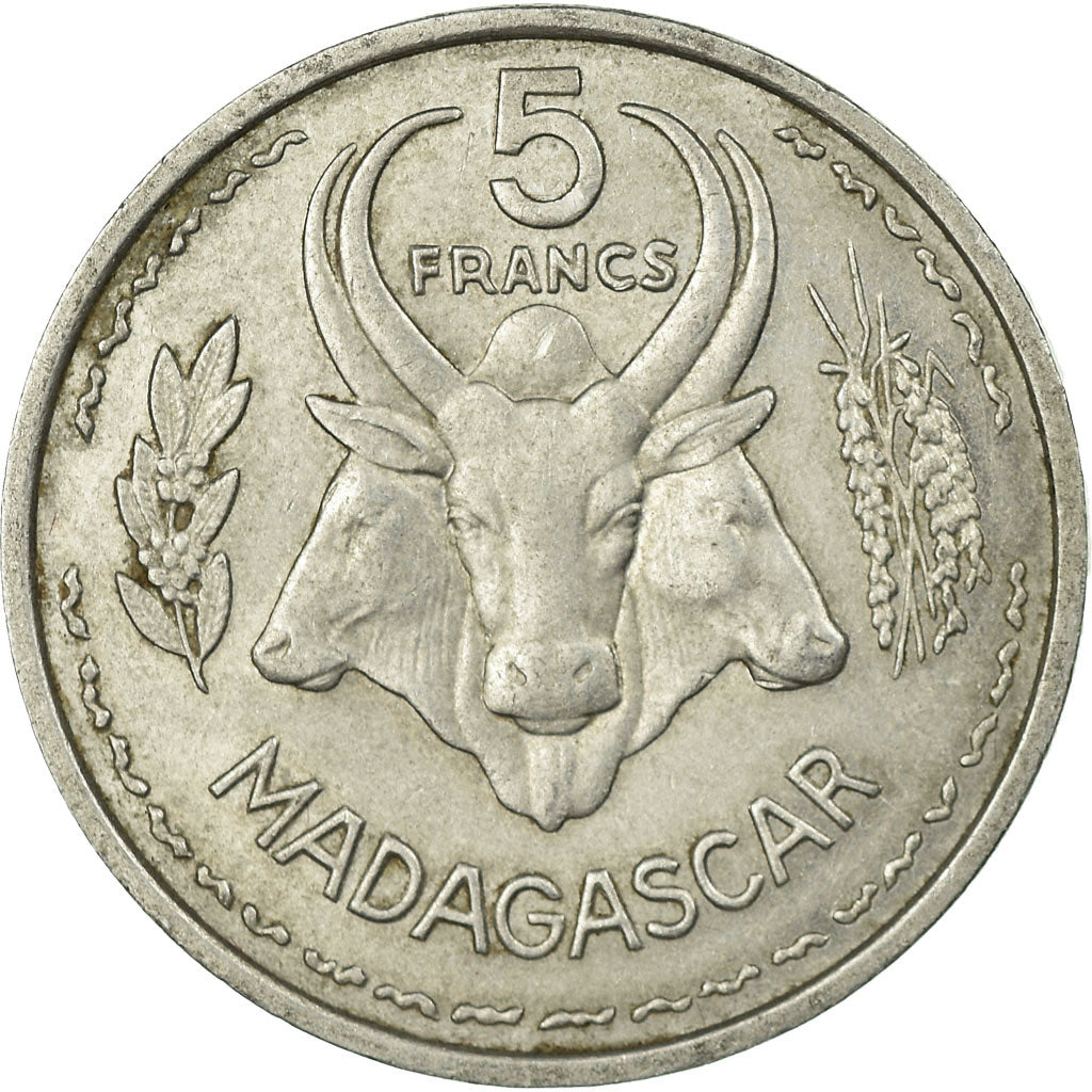 Coin, Madagascar, 5 Francs, 1953, Paris, EF(40-45), Aluminum, KM:5