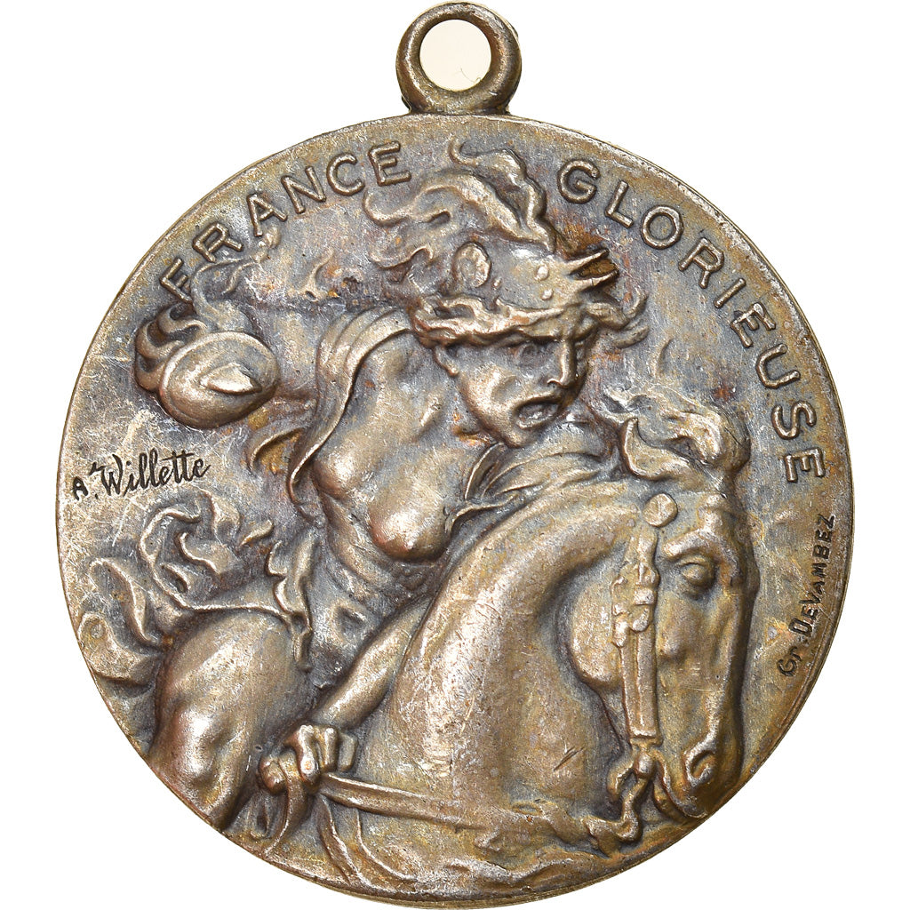 France, Medal, France Glorieuse, Politics, Society, War, 1914, Willette