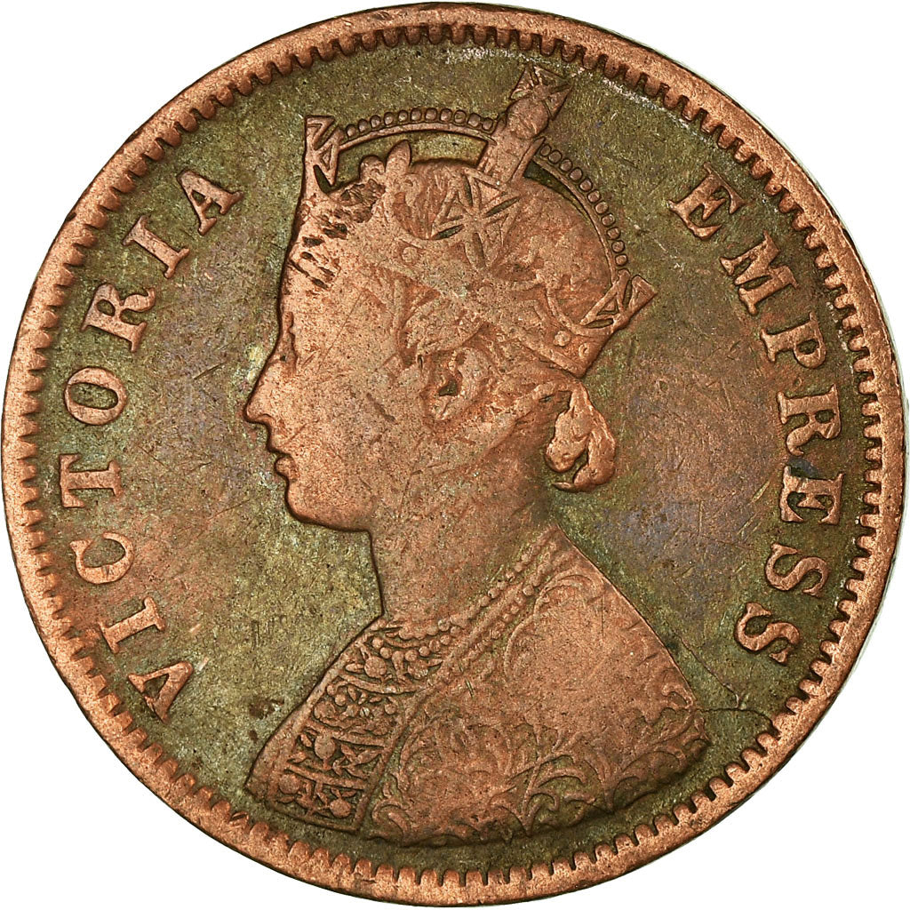 Monnaie, INDIA-BRITISH, Victoria, 1/4 Anna, 1877, TB+, Cuivre, KM:486