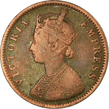 Munten, INDIA-BRITS, Victoria, 1/4 Anna, 1877, FR+, Koper, KM:486