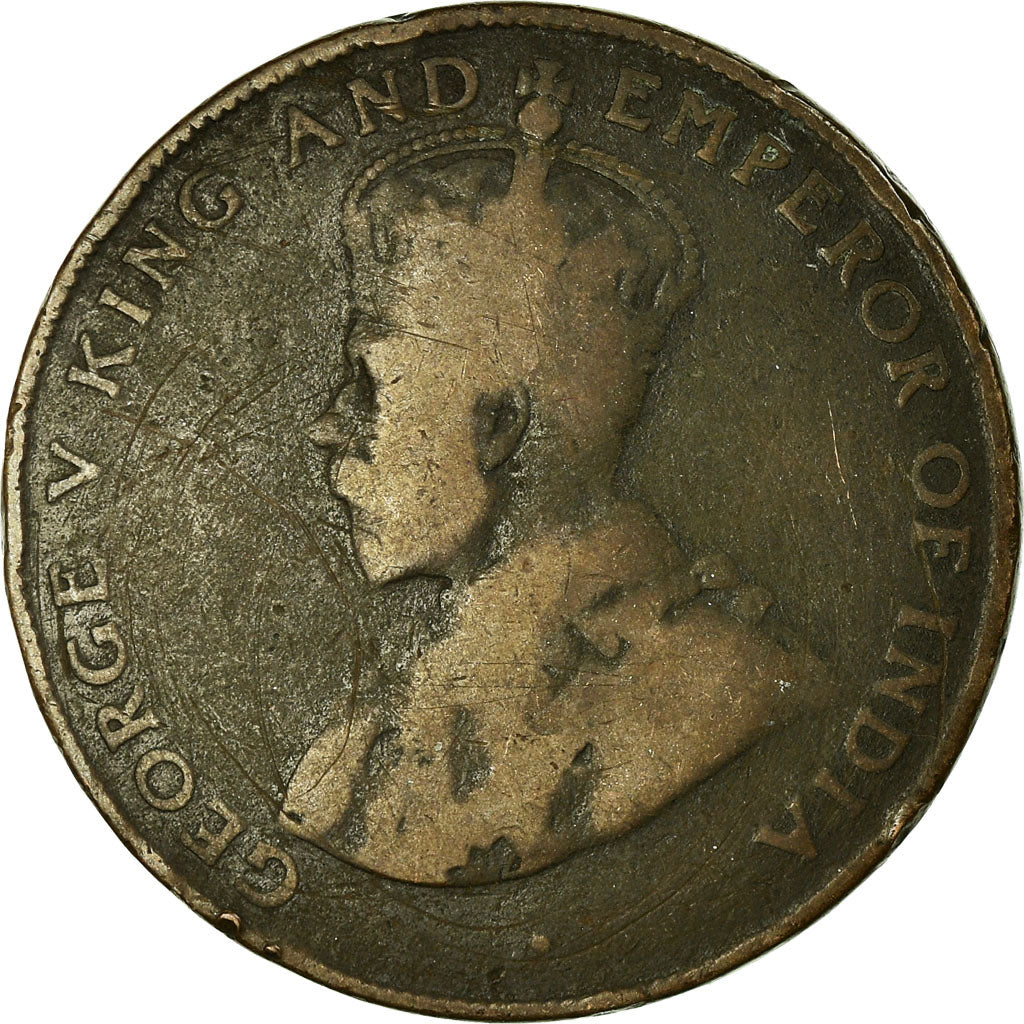 Coin, Mauritius, George V, 5 Cents, 1923, VF(30-35), Bronze, KM:14