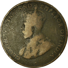 Coin, Mauritius, George V, 5 Cents, 1923, VF(30-35), Bronze, KM:14