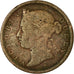 Moneda, Colonias del Estrecho, Victoria, 1/2 Cent, 1872, BC+, Cobre, KM:8