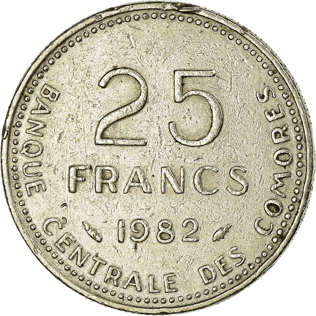 Coin, Comoros, 25 Francs, 1982, Paris, EF(40-45), Nickel, KM:14