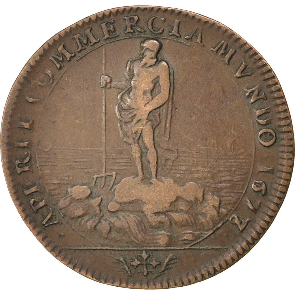 France, Royal, Token, AU(50-53), Copper, 27, Feuardent #10907, 7.00