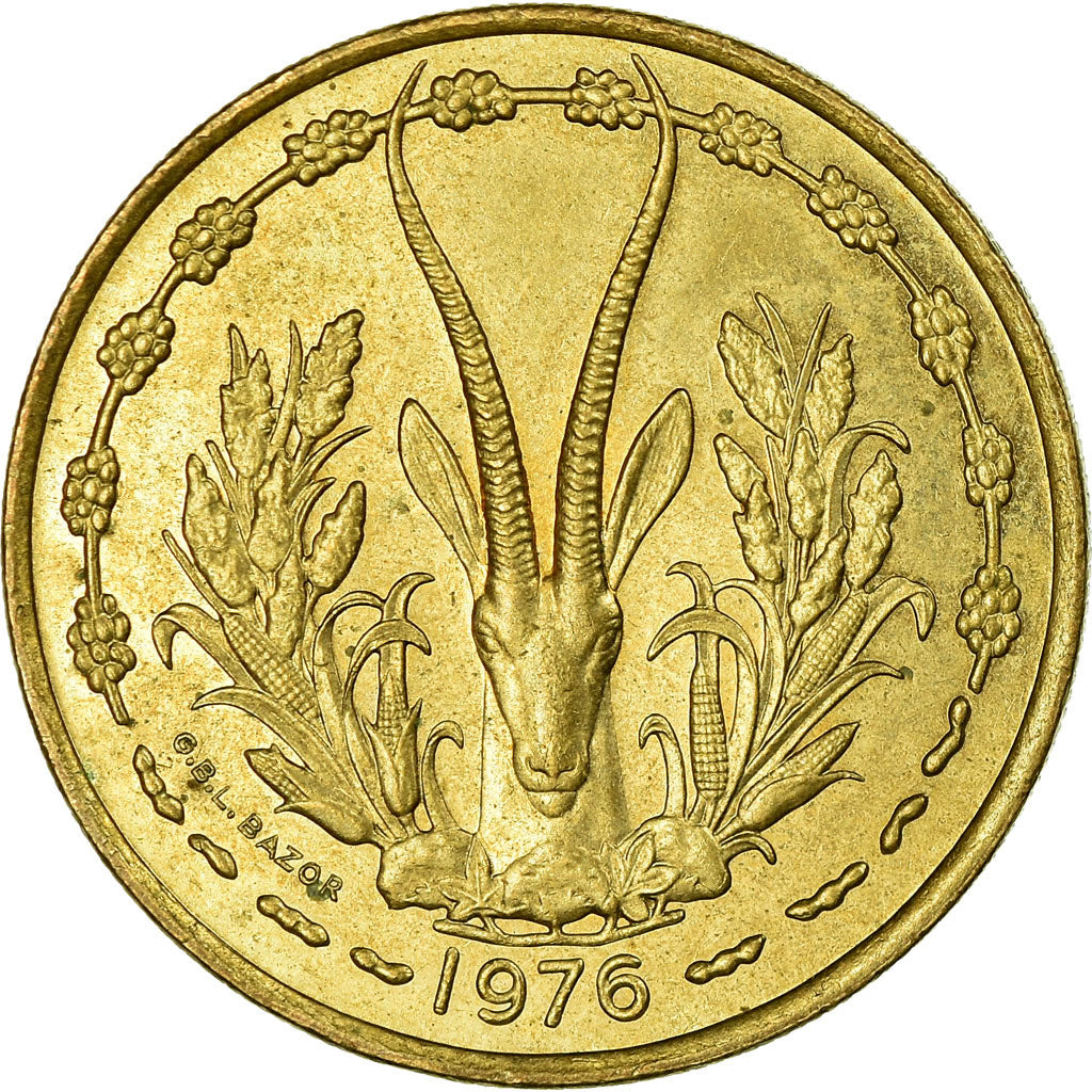 Munten, West Afrikaanse Staten, 25 Francs, 1976, Paris, ZF, Aluminum-Bronze