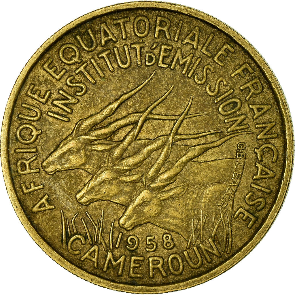 Coin, Cameroon, 25 Francs, 1958, Paris, VF(30-35), Aluminum-Bronze, KM:12