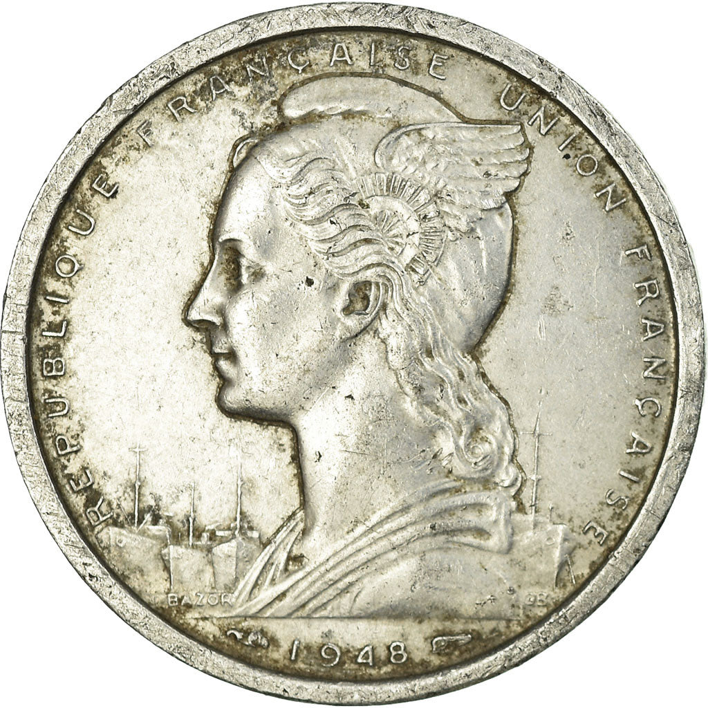 Coin, French West Africa, 2 Francs, 1948, Paris, VF(30-35), Aluminum, KM:4