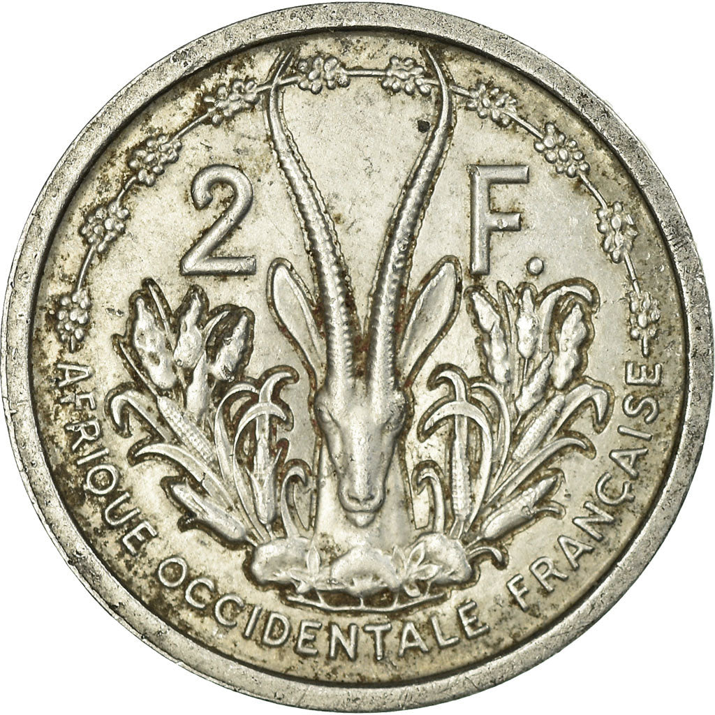 Coin, French West Africa, 2 Francs, 1948, Paris, VF(30-35), Aluminum, KM:4